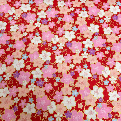 Japan | japanese bronzing pink sakura 和風燙金粉紅櫻花 | cotton printed poplin 竹節純棉