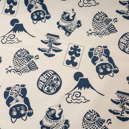 Japan | japanese pattern daruma 達摩和風圖案 | cotton printed light weight canvas 純棉