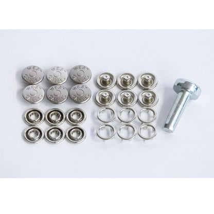 Clover capped prong snap button for jeans 12mm 6pcs with tools 牛仔布用有蓋面五爪扣+打鈕工具 12mm 6對