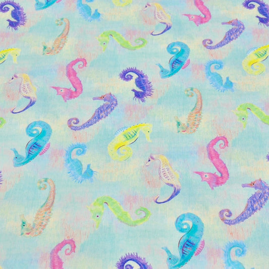 nora. | colorful seahorse 彩色海馬 | cotton printed sheeting 純棉