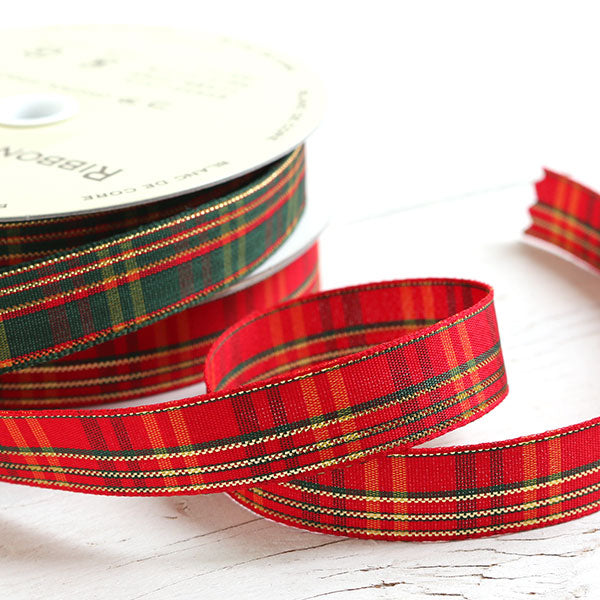 ribbon 絲帶 | gilded tartan 金線英倫格仔 15mm