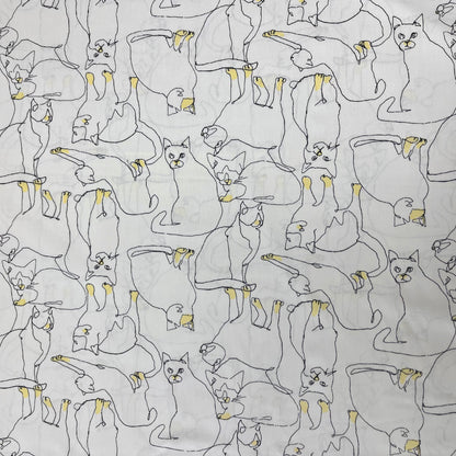 Japan | cat line 貓貓線條 | cotton printed 40s 純棉