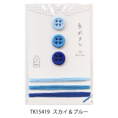 Kawaguchi three colors eco-friendly thread buttons and thread set 環保三色線鈕及線組 12mm