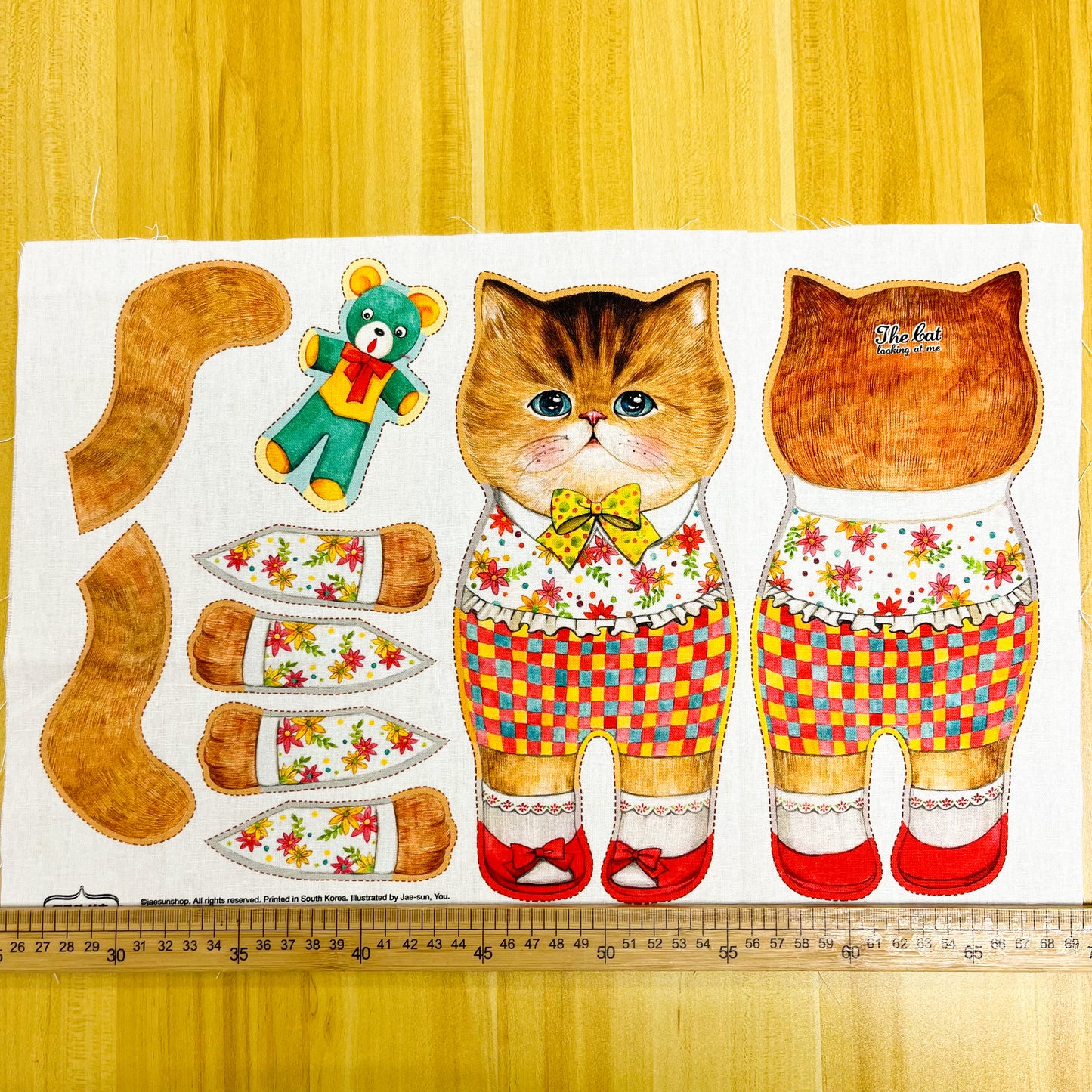 Unclecat 貓叔叔 | diy fabric for making cat doll "Check" | cotton linen 棉麻