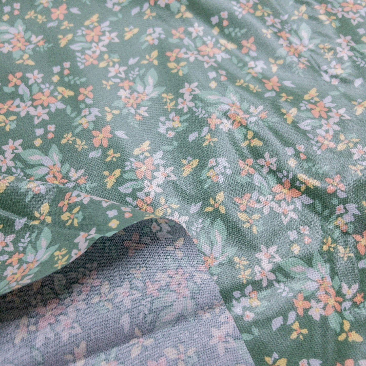 Korea | 綠色碎花 | TPU clothing waterproof fabric TPU薄膜防水