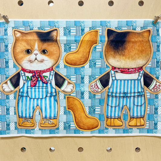 Unclecat 貓叔叔 | diy fabric for making cat doll "Dali" | cotton linen 棉麻
