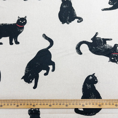 Japan | black cat 黑貓 | cotton linen 棉麻