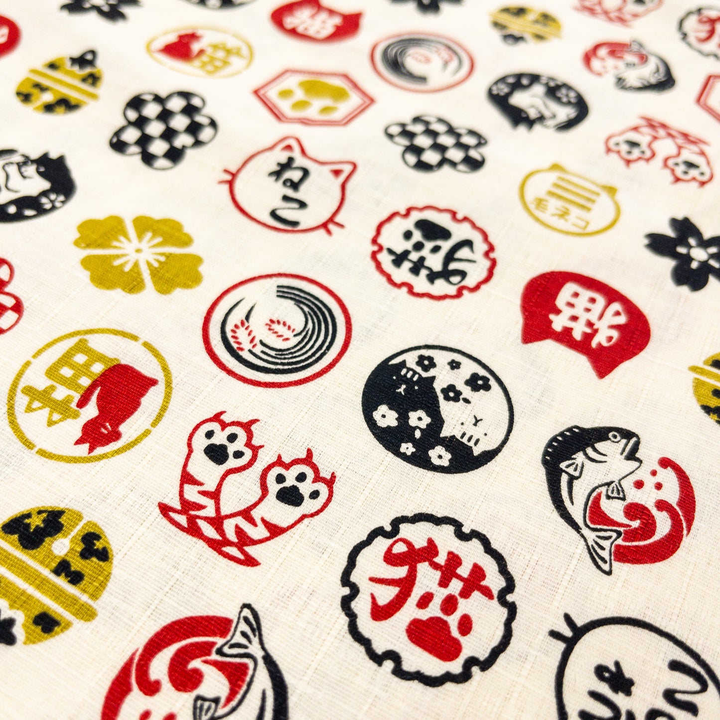 Japan | 和風貓貓圖案 | cotton printed dobby 純棉竹節