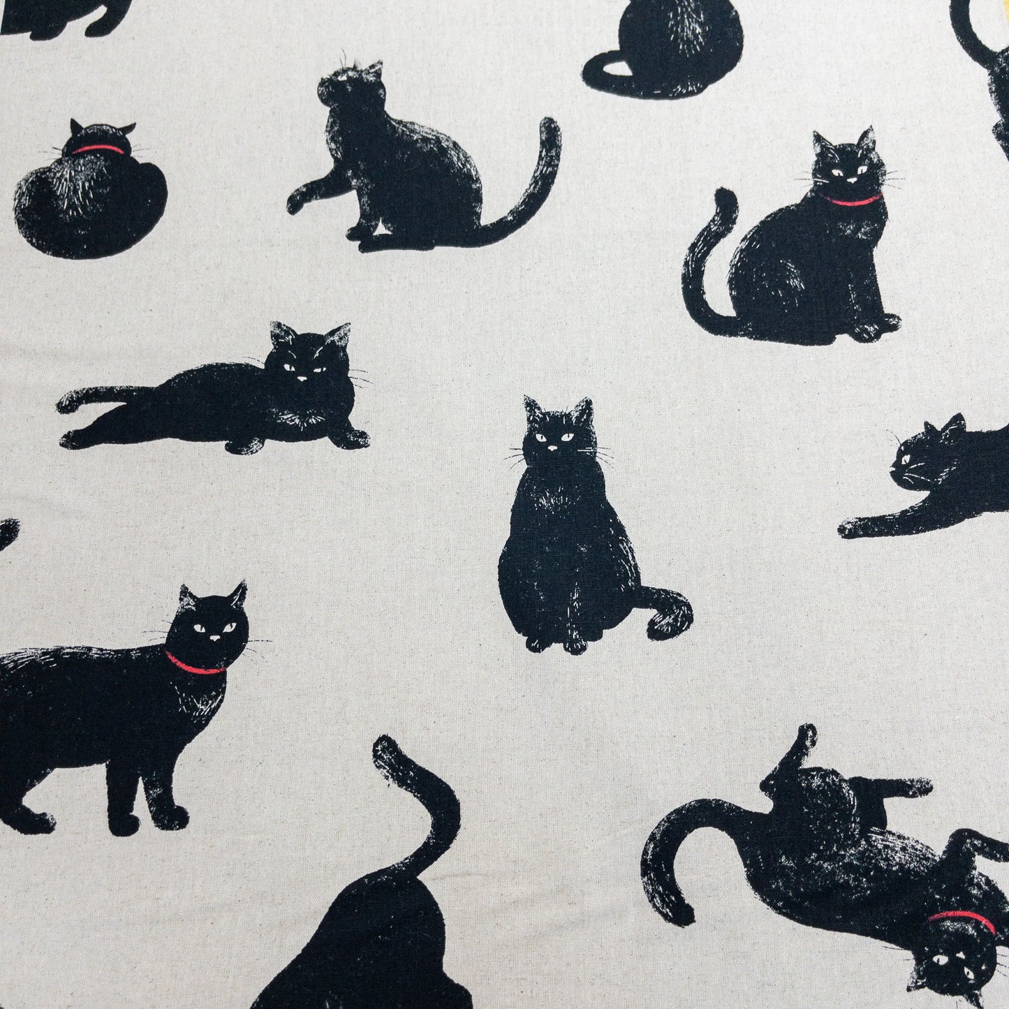 Japan | black cat 黑貓 | cotton linen 棉麻