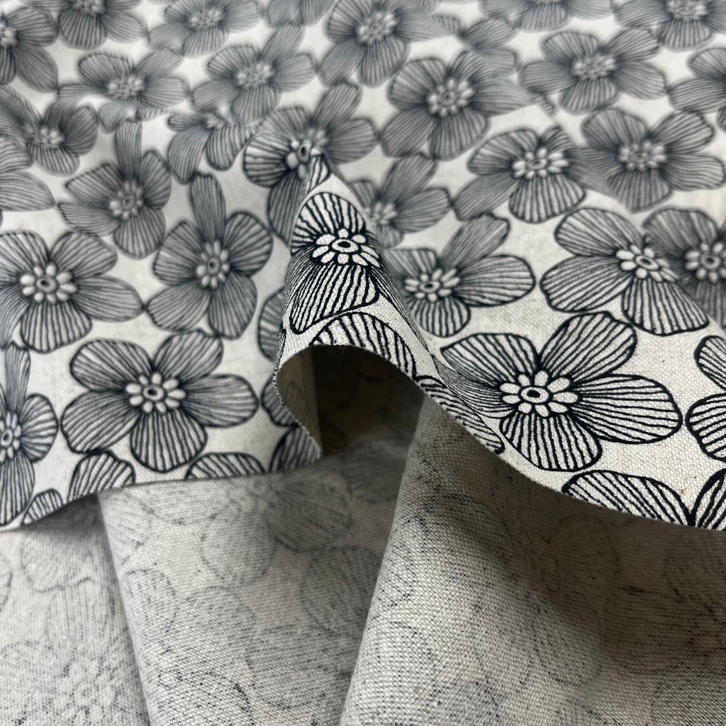 Japan | line flower 線條花朵 | cotton linen 棉麻
