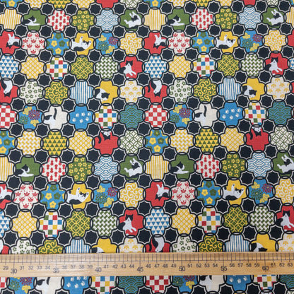 Japan | 和風拼圖貓貓 | cotton printed sheeting 純棉