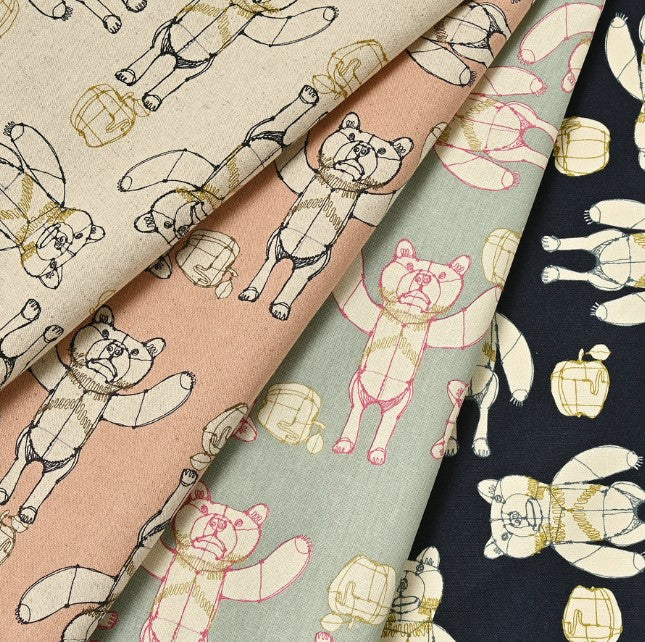 ＋HAyU fabric | HAyU BEAR | cotton linen printed canvas