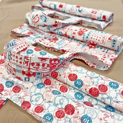 【K‧T FABRIC】紅白藍「硬幣」 red-white-blue ''coins'' cotton printed oxford 純棉