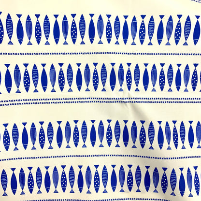 [韓國] 藍色小魚防水雨傘布
