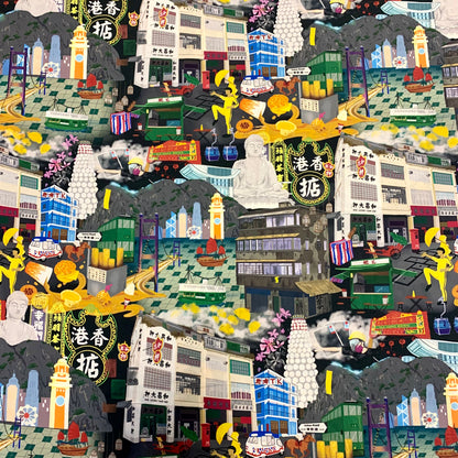 【K‧T FABRIC】「關於 ‧ 香港」about Hong Kong cotton精梳純棉布 (width 150cm)