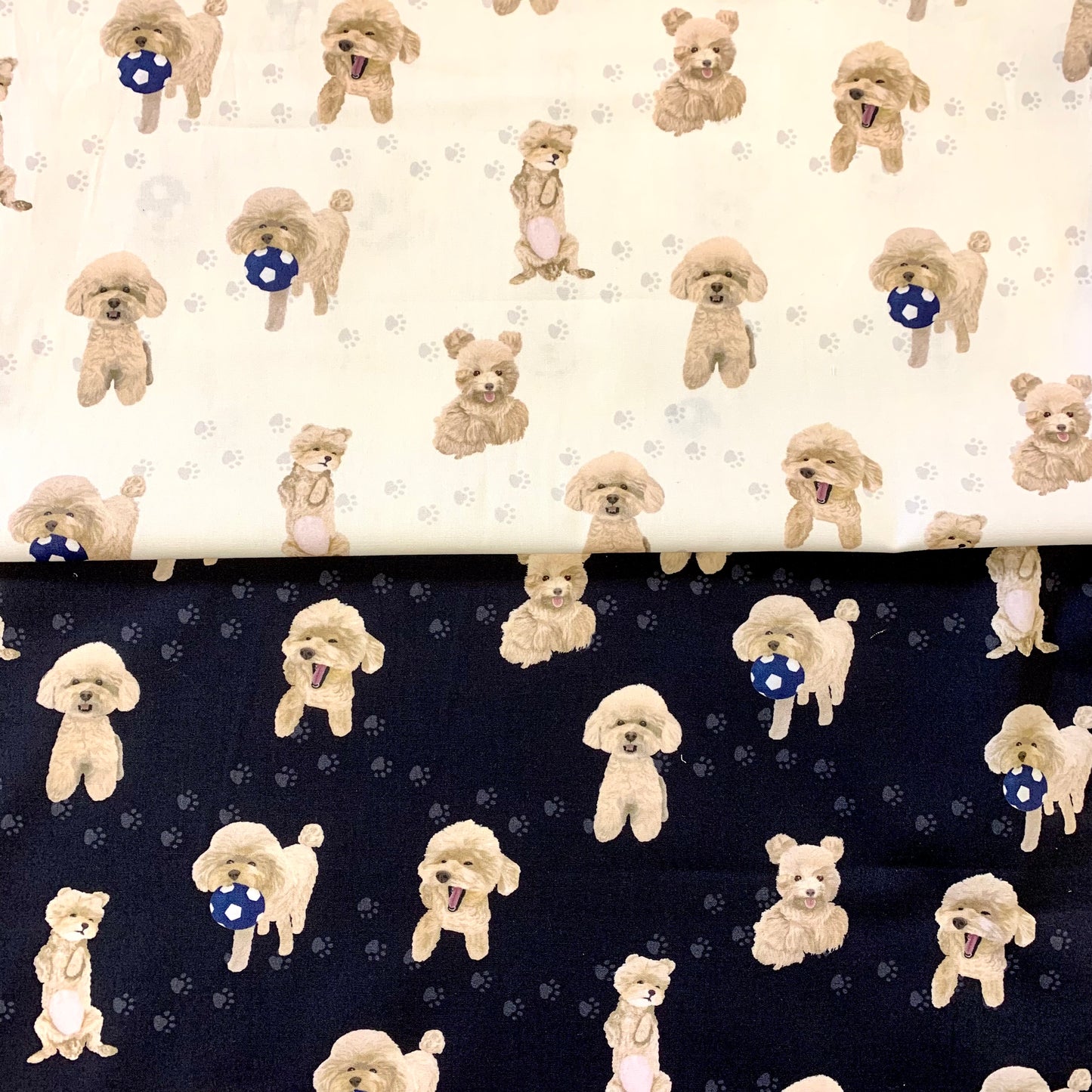 【K‧T FABRIC】貴婦狗 poodle cotton printed sheeting 純棉