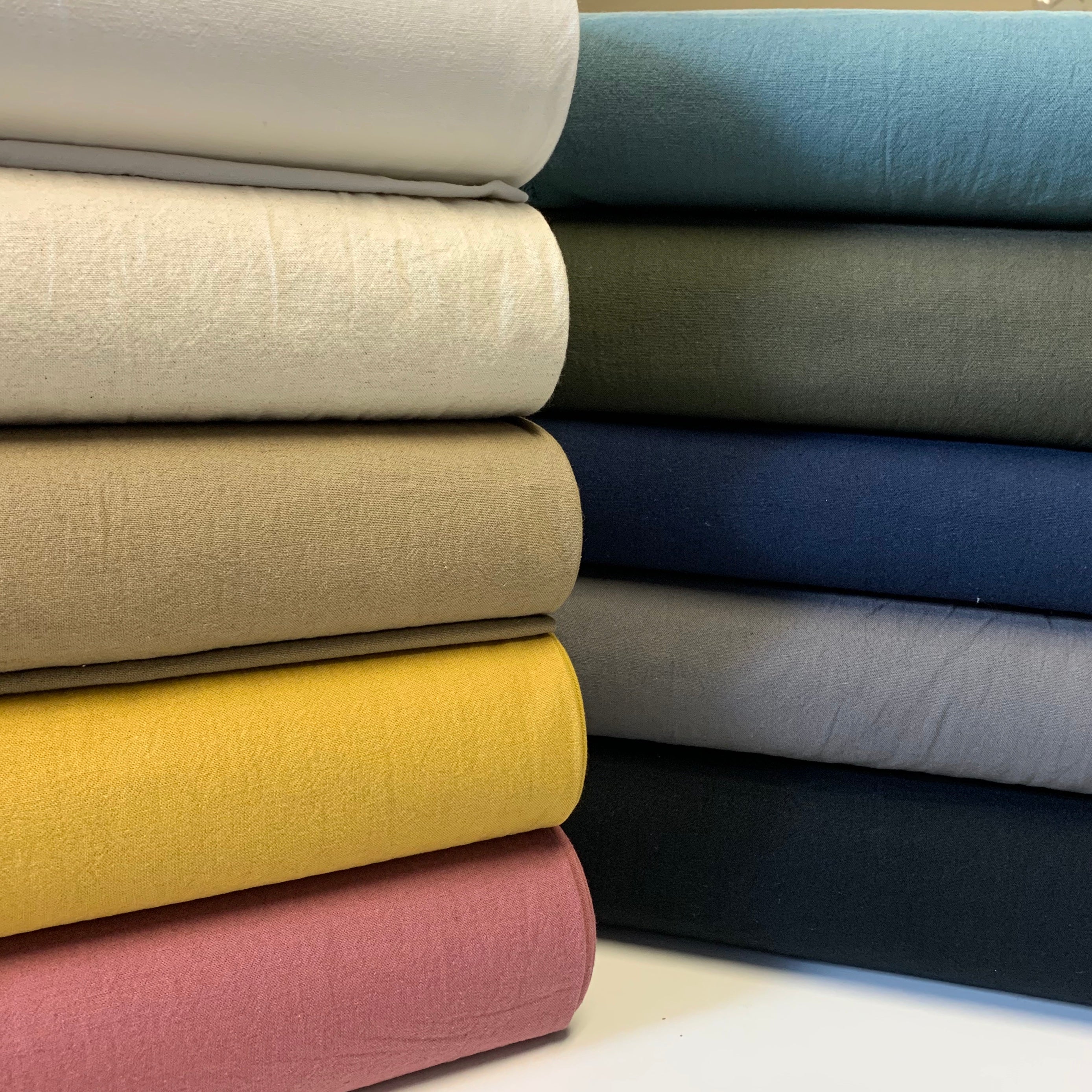 Japan | 淨色軟厚棉麻布solid soft & thick cotton linen – K•T Fabric